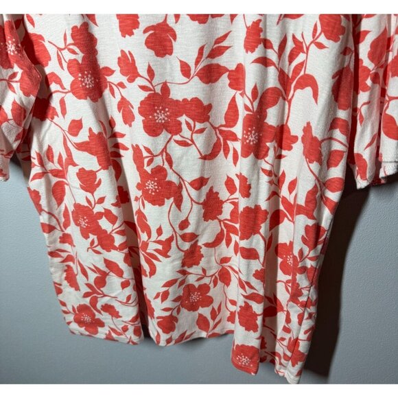 Time & Tru Womens Foral Scoop Neck Tee 2XL Modal Blend Short Sleeve Grandmacore - Picture 4 of 11